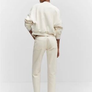 Comma ankle pants in speckled cream